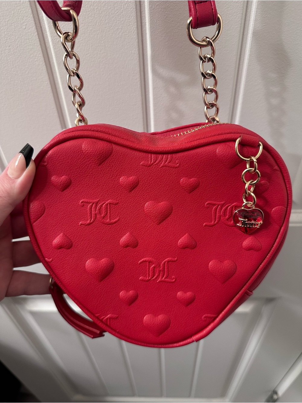 Juicy Couture Red Heart-Shaped Crossbody Bag